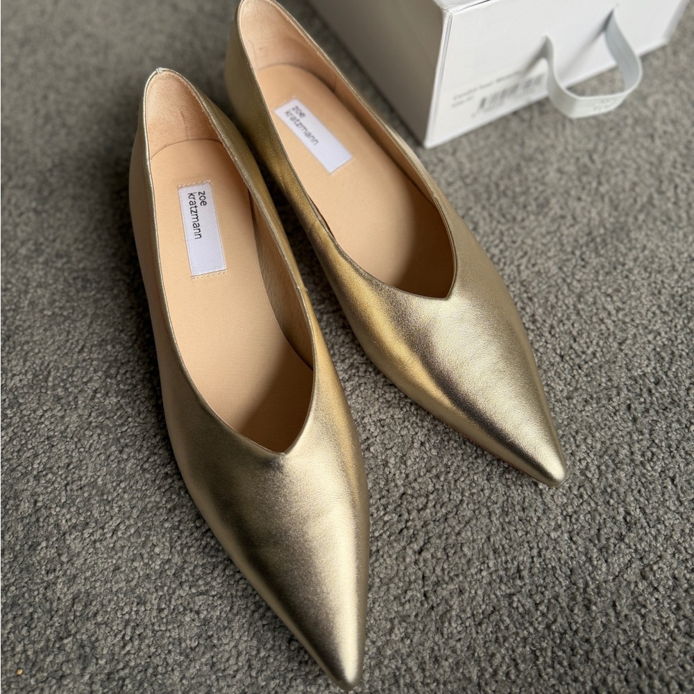 Women's Metallic Gold kitten heels